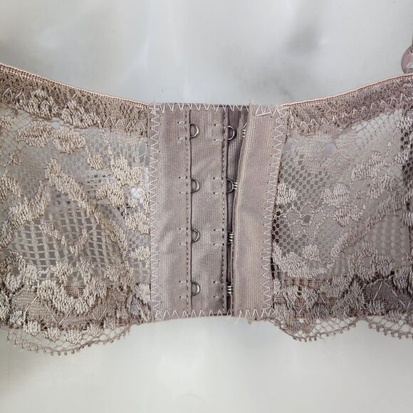 Sofra Womens Full Coverage Bra 40D Mocha Stretch Floral Lace Underwire BR4237PLD - Picture 6 of 12